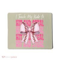 Baseball Mom Coquette Bow I Teach My To Hit And Steal Mousepad thumb 0