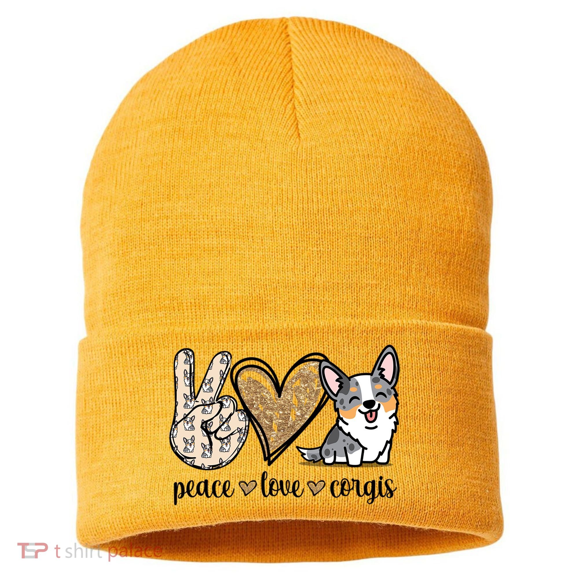 Blue Merle Corgi Gift Sustainable Knit Beanie