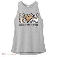 Blue Merle Corgi Gift Ladies PosiCharge Tri-Blend Wicking Tank thumb 0