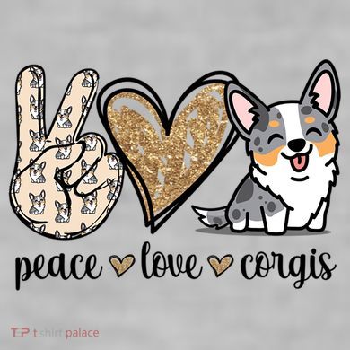 Blue Merle Corgi Gift Ladies PosiCharge Tri-Blend Wicking Tank