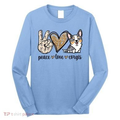 Blue Merle Corgi Gift Long Sleeve Shirt