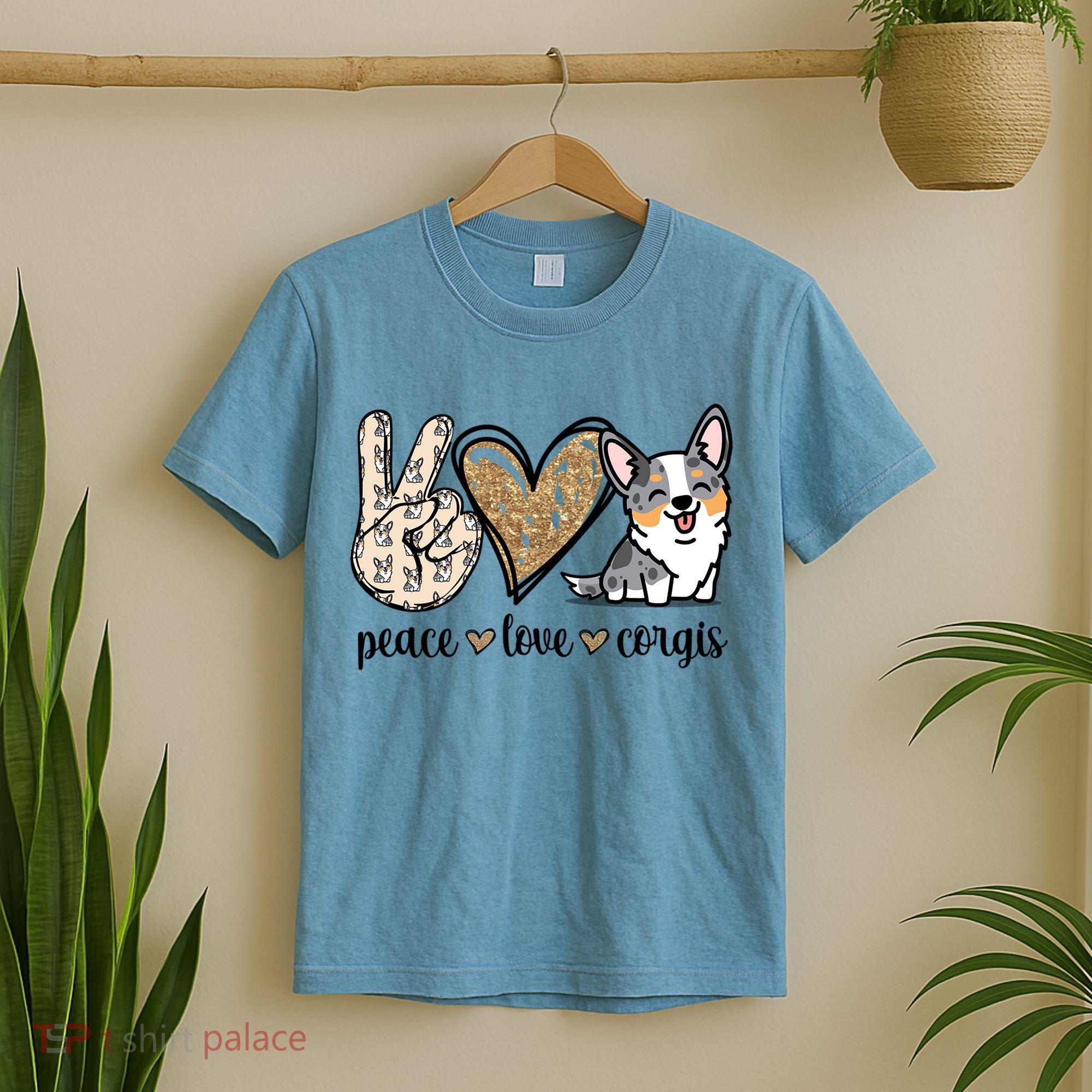 Blue Merle Corgi Gift T-Shirt