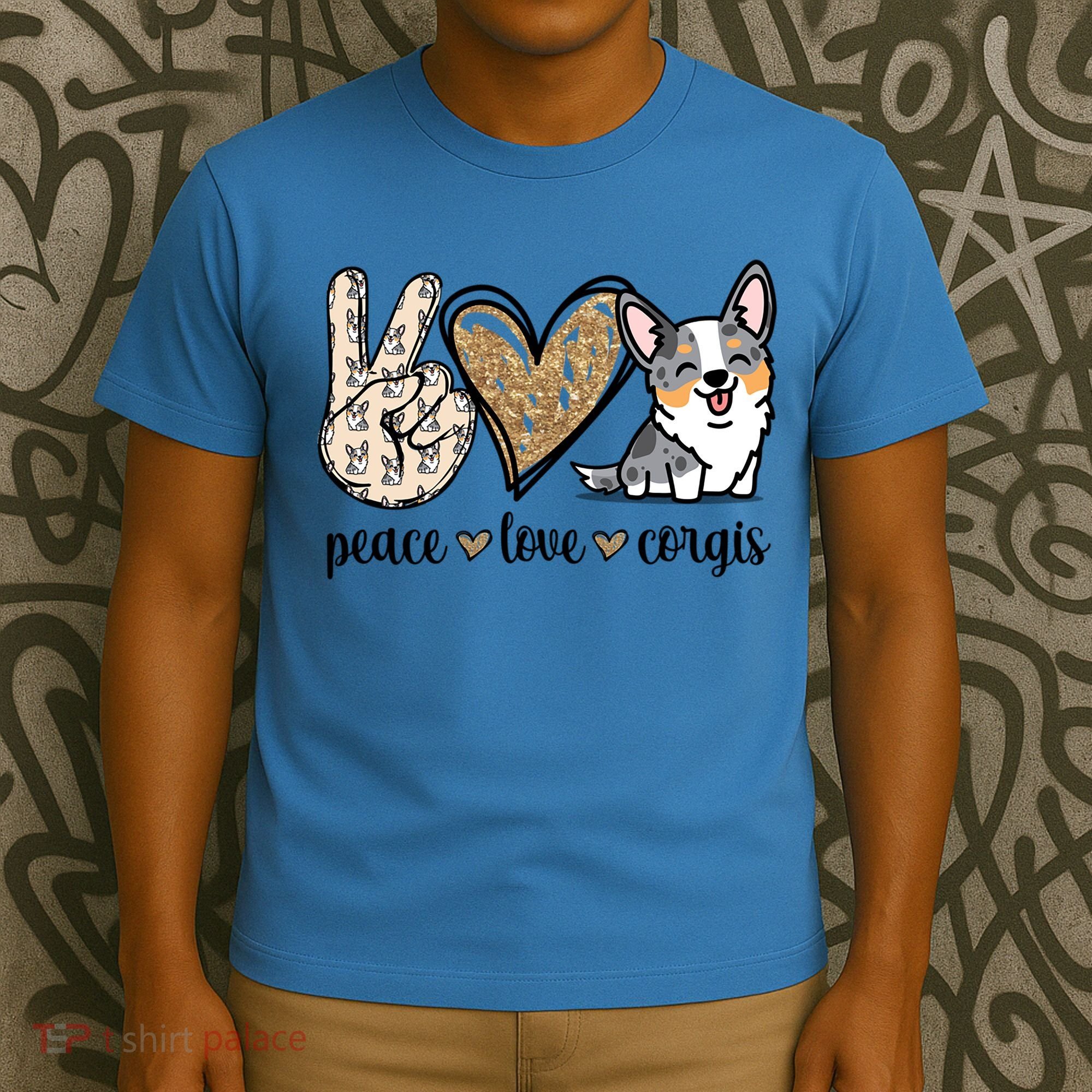 Blue Merle Corgi Gift T-Shirt