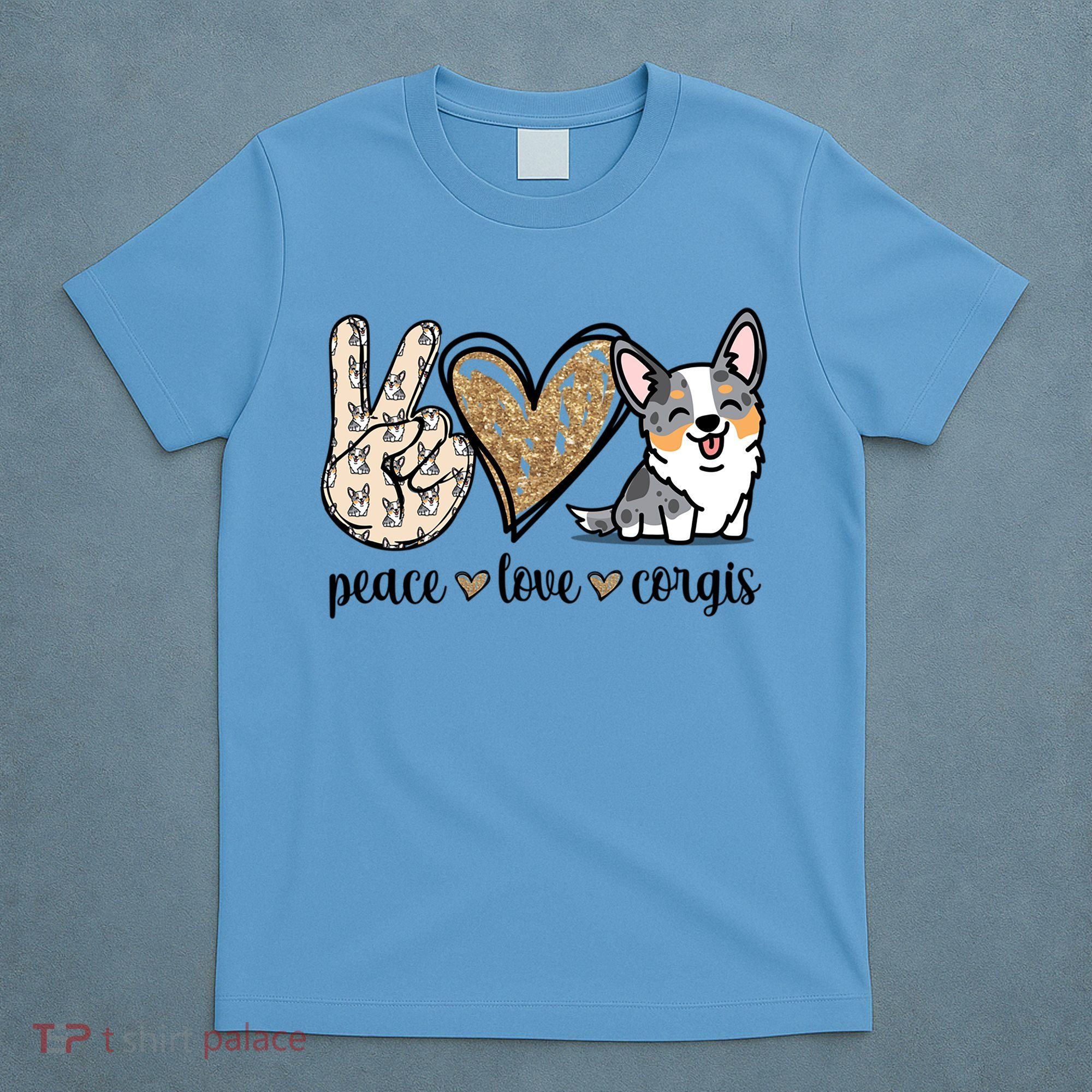 Blue Merle Corgi Gift T-Shirt