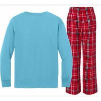 Blue Merle Corgi Gift Kids Long Sleeve Plaid Pajama Set thumb 1
