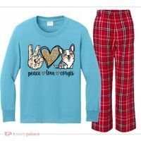 Blue Merle Corgi Gift Kids Long Sleeve Plaid Pajama Set thumb 0