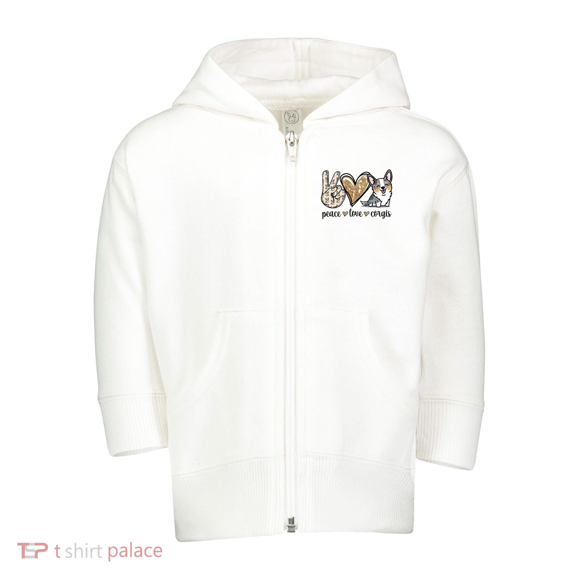 Blue Merle Corgi Gift Toddler Zip Fleece Hoodie