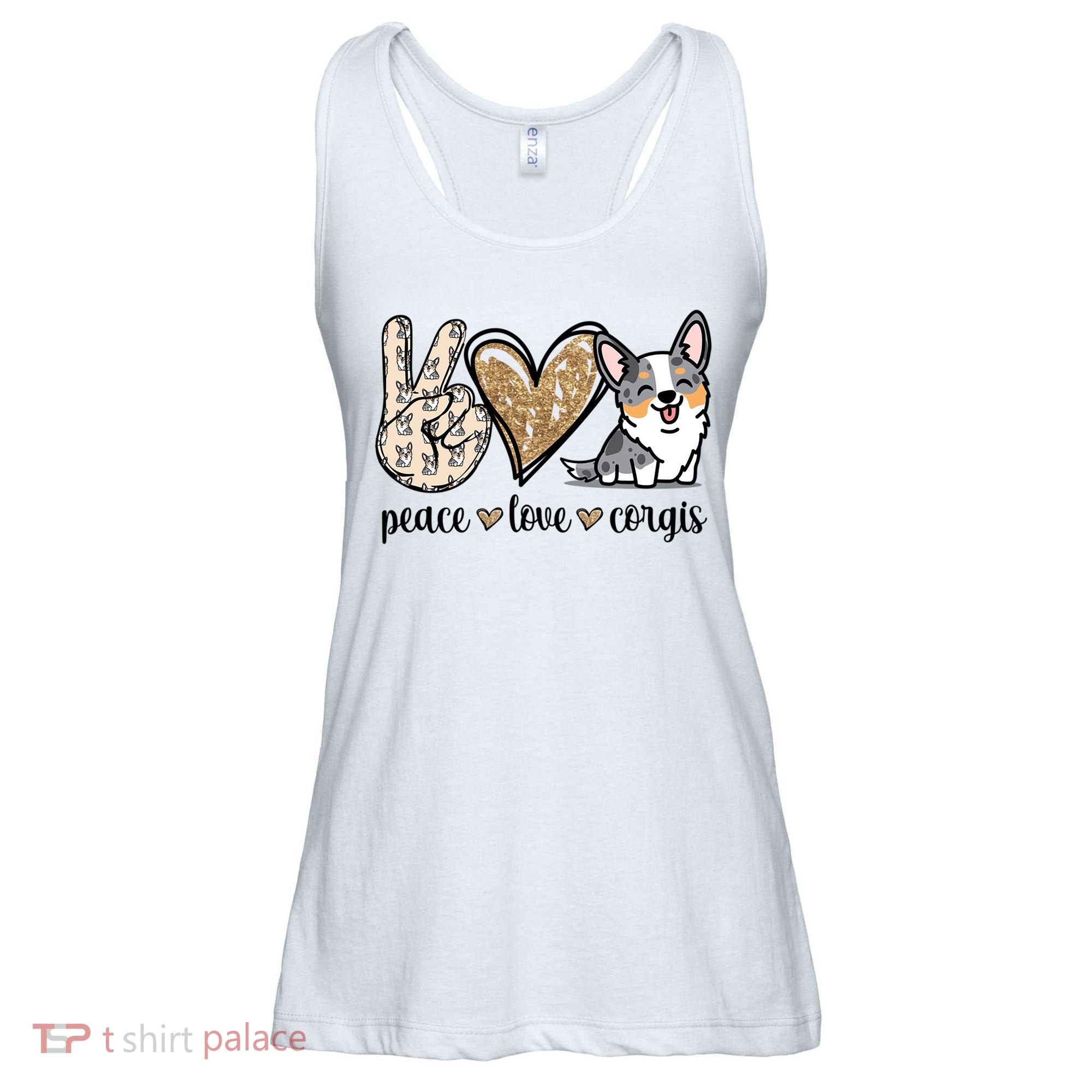 Blue Merle Corgi Gift Ladies Essential Flowy Tank