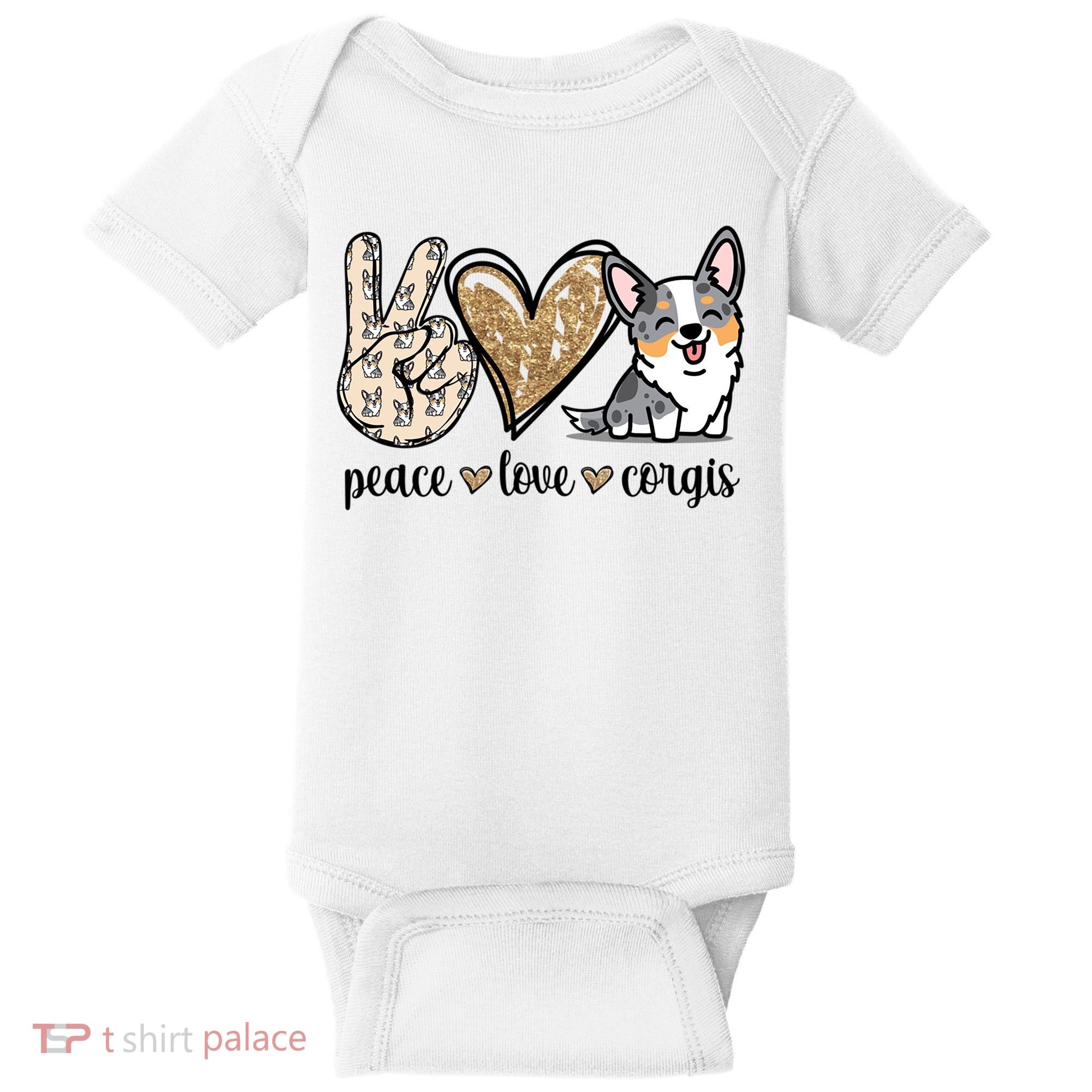 Blue Merle Corgi Gift Baby Bodysuit