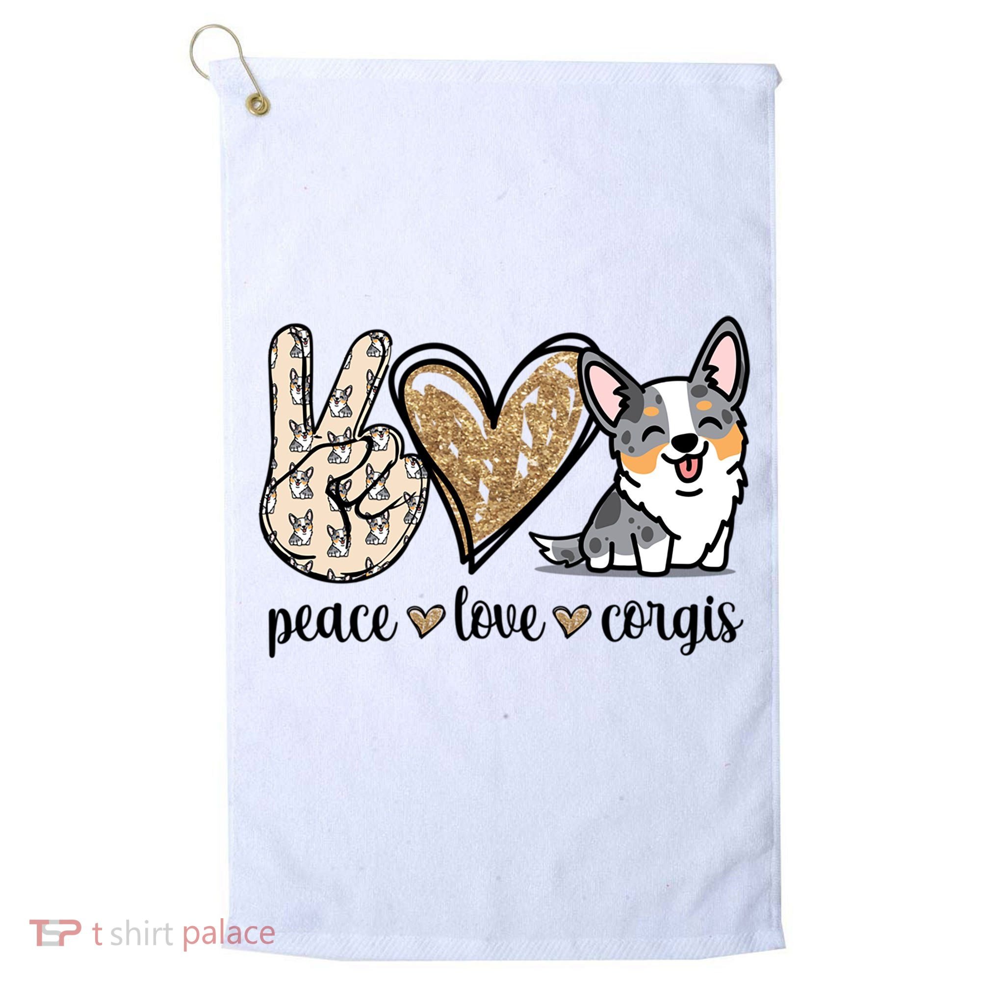 Blue Merle Corgi Gift Golf Towel