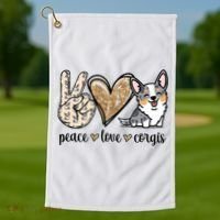 Blue Merle Corgi Gift Golf Towel thumb 1