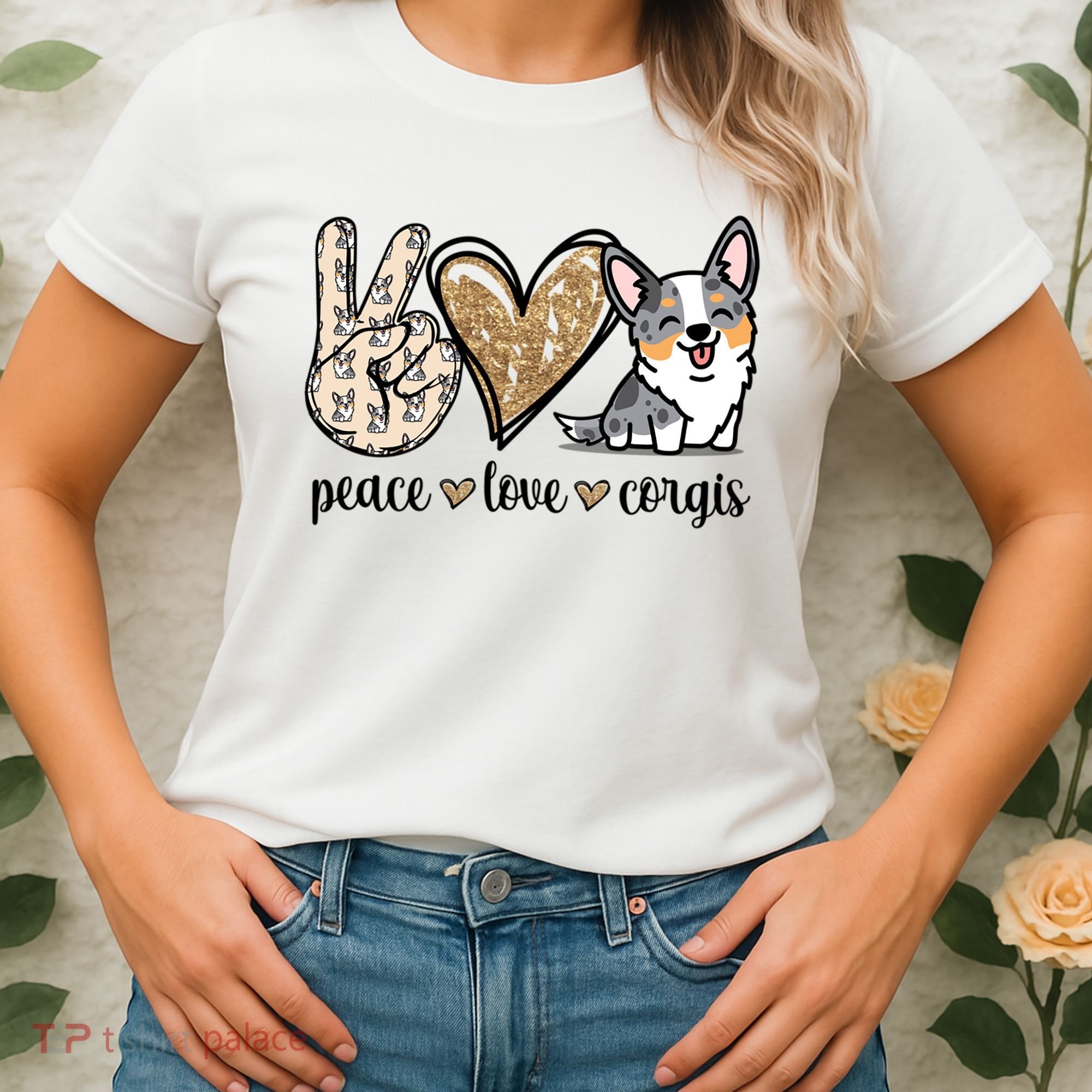 Blue Merle Corgi Gift Women's T-Shirt