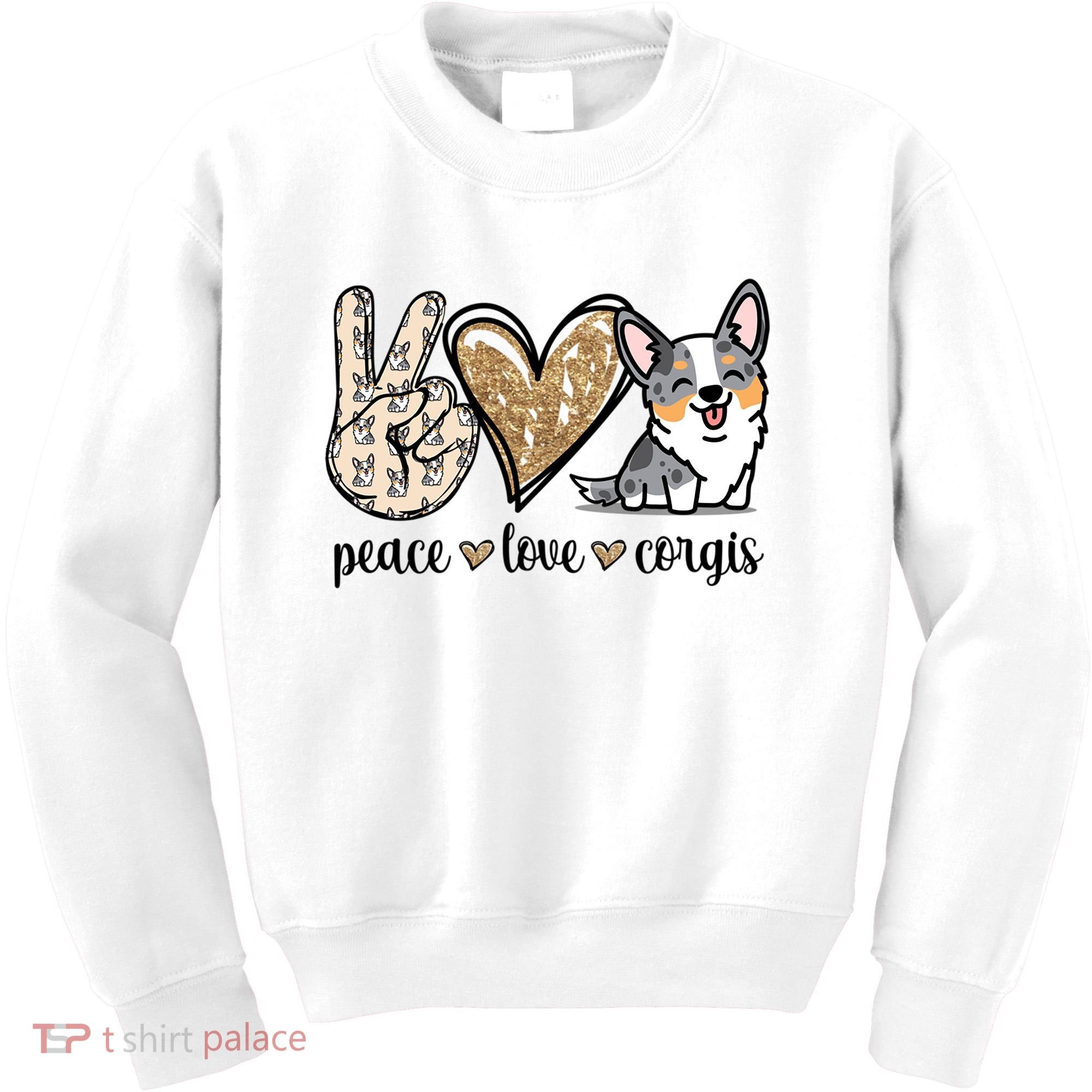 Blue Merle Corgi Gift Kids Sweatshirt