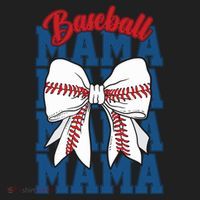 Baseball Mama Coquette Bow Game Day Baseball Mom Mother Women's Sweatshirt thumb 2
