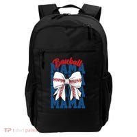 Baseball Mama Coquette Bow Game Day Baseball Mom Mother Backpack thumb 0