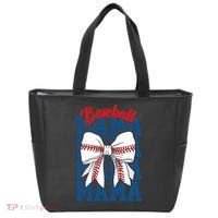 Baseball Mama Coquette Bow Game Day Baseball Mom Mother Tote Bag thumb 0