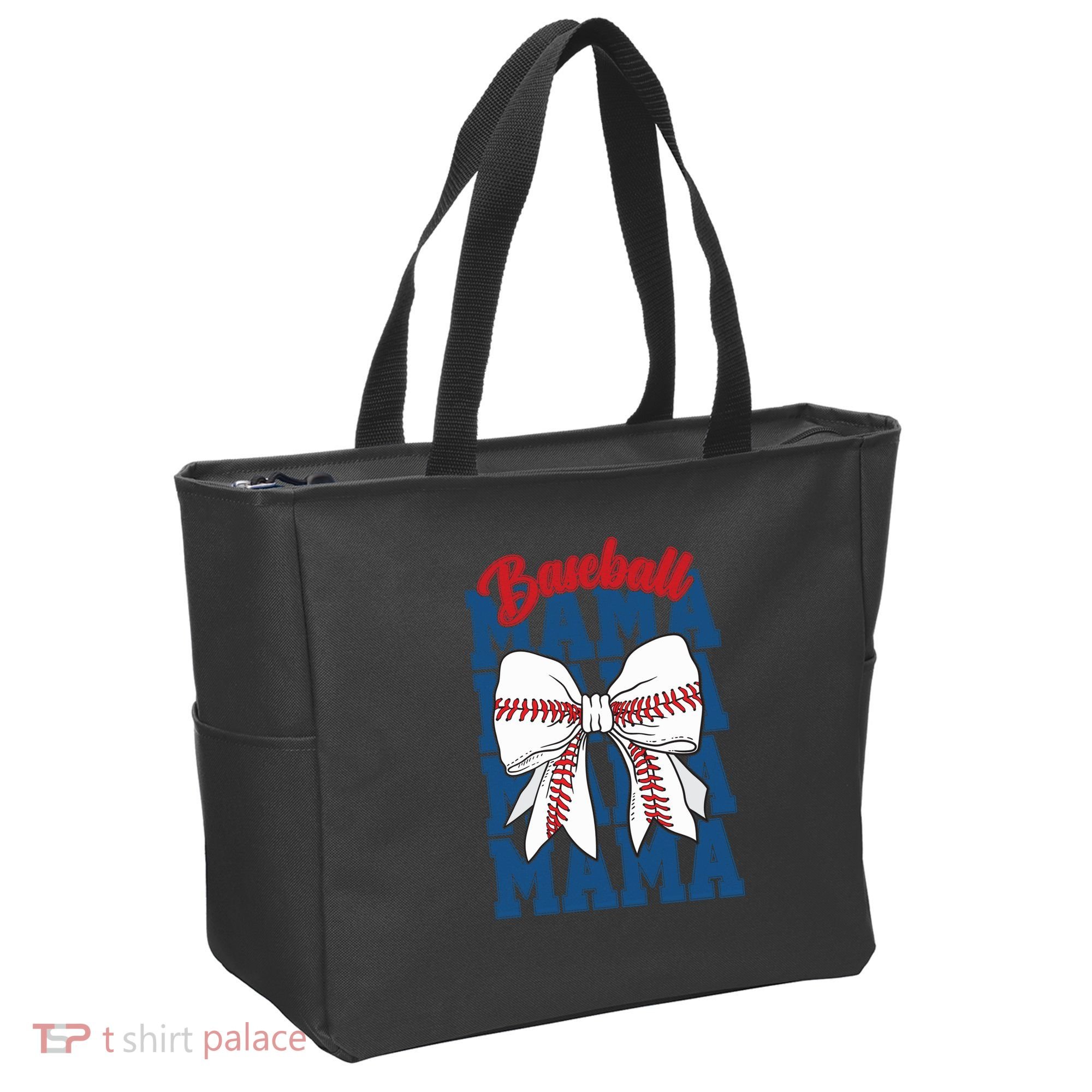 Baseball Mama Coquette Bow Game Day Baseball Mom Mother Tote Bag