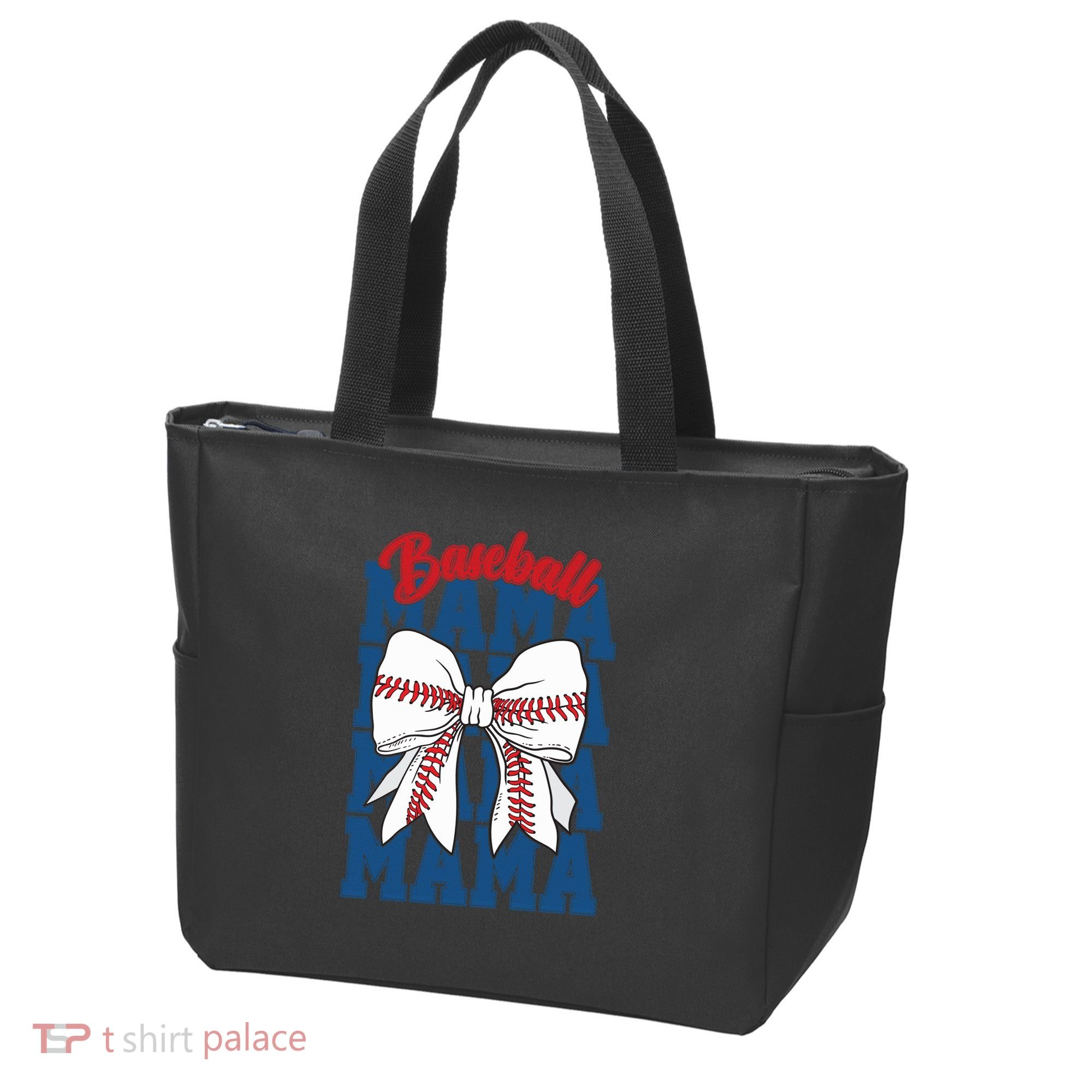 Baseball Mama Coquette Bow Game Day Baseball Mom Mother Tote Bag