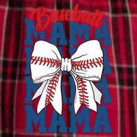 Baseball Mama Coquette Bow Game Day Baseball Mom Mother Men's Flannel Plaid Pajama Pants thumb 2