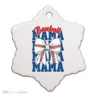 Baseball Mama Coquette Bow Game Day Baseball Mom Mother Ceramic Ornament thumb 0