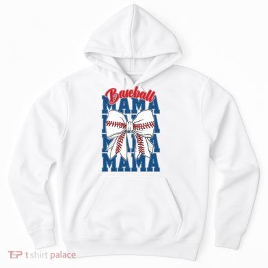 Baseball Mama Coquette Bow Game Day Baseball Mom Mother Hoodie