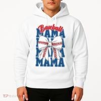 Baseball Mama Coquette Bow Game Day Baseball Mom Mother Hoodie thumb 2