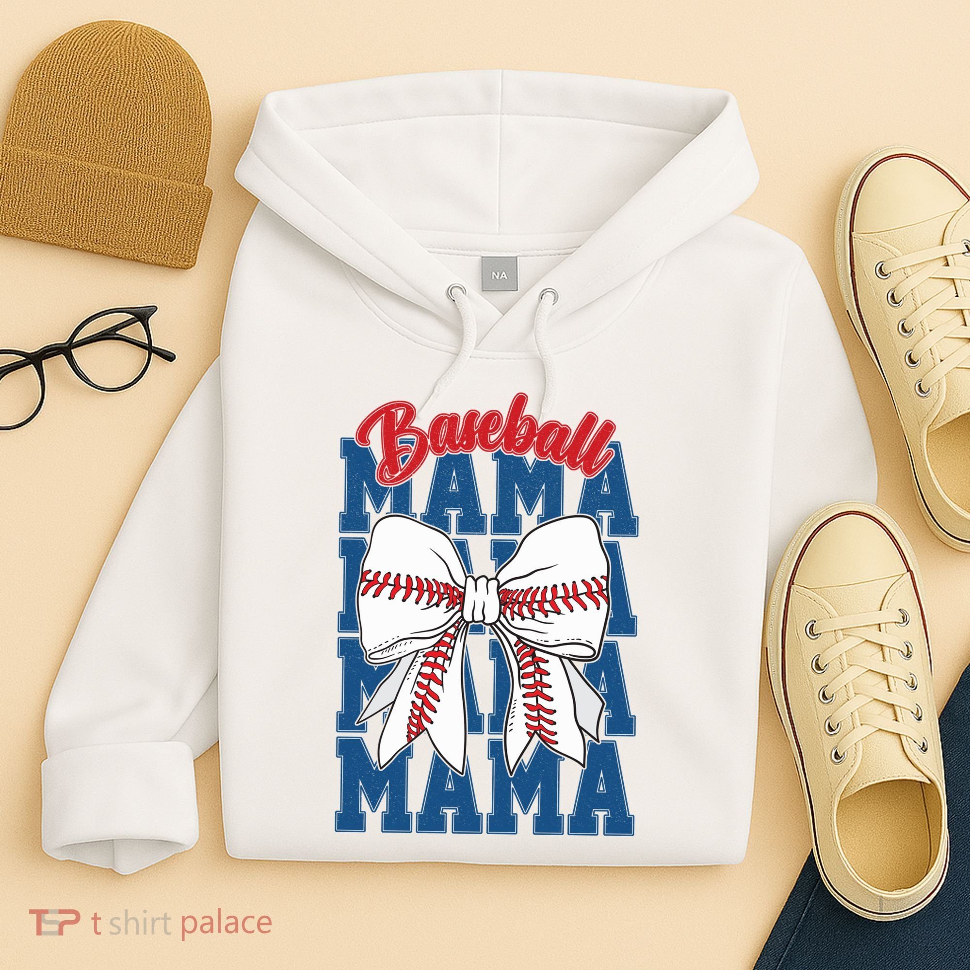 Baseball Mama Coquette Bow Game Day Baseball Mom Mother Hoodie