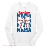 Baseball Mama Coquette Bow Game Day Baseball Mom Mother Long Sleeve Shirt thumb 0