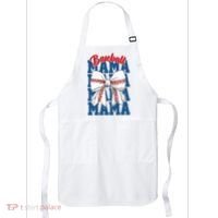 Baseball Mama Coquette Bow Game Day Baseball Mom Mother Apron thumb 0