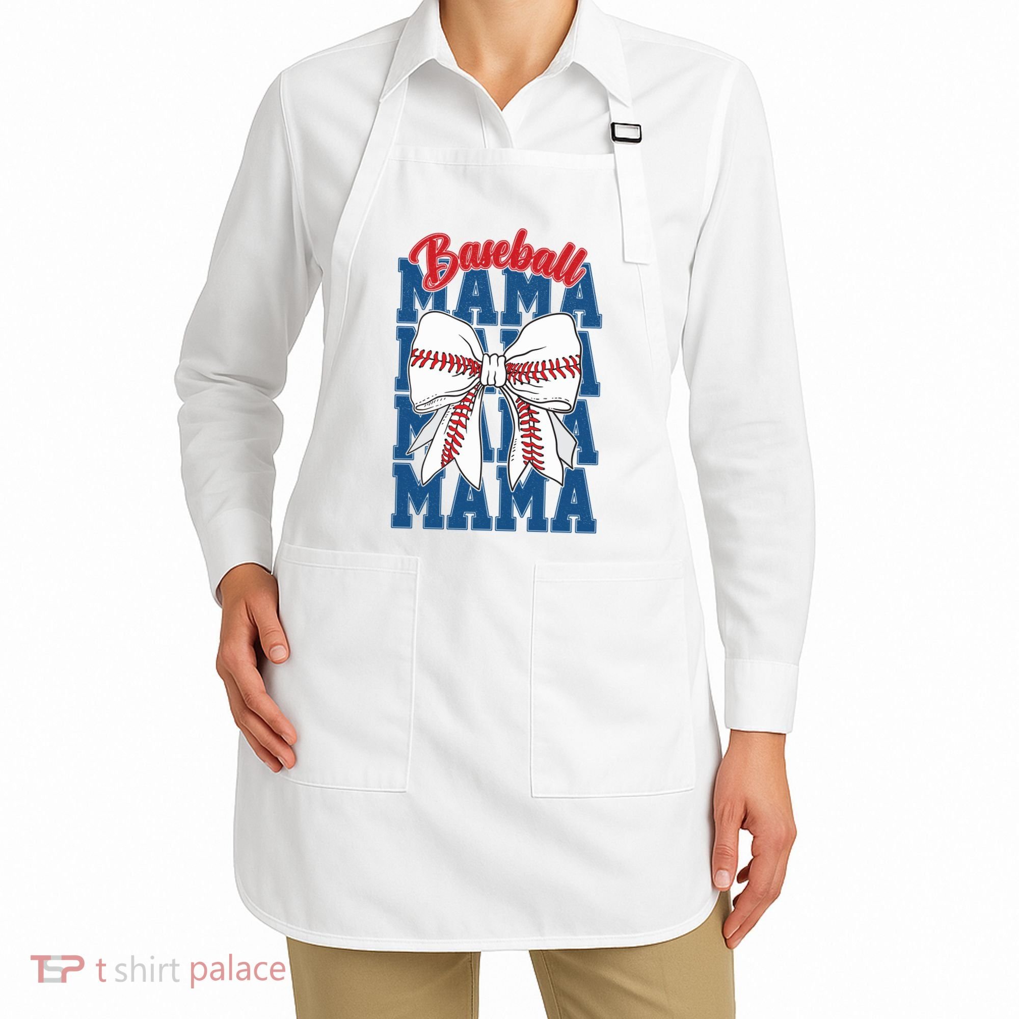 Baseball Mama Coquette Bow Game Day Baseball Mom Mother Apron