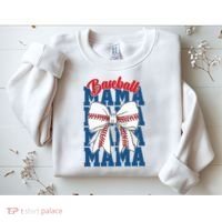 Baseball Mama Coquette Bow Game Day Baseball Mom Mother Sweatshirt thumb 2