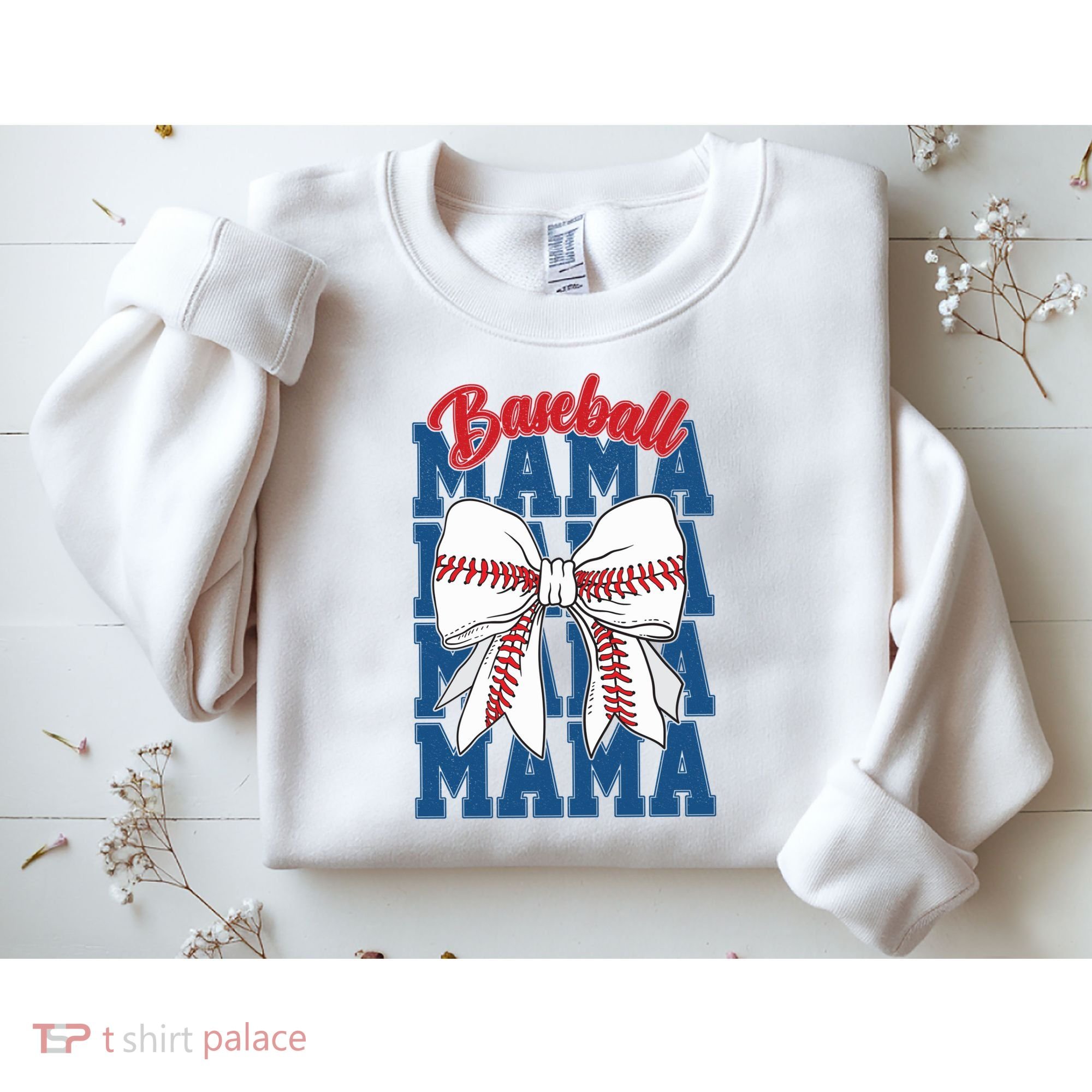 Baseball Mama Coquette Bow Game Day Baseball Mom Mother Sweatshirt
