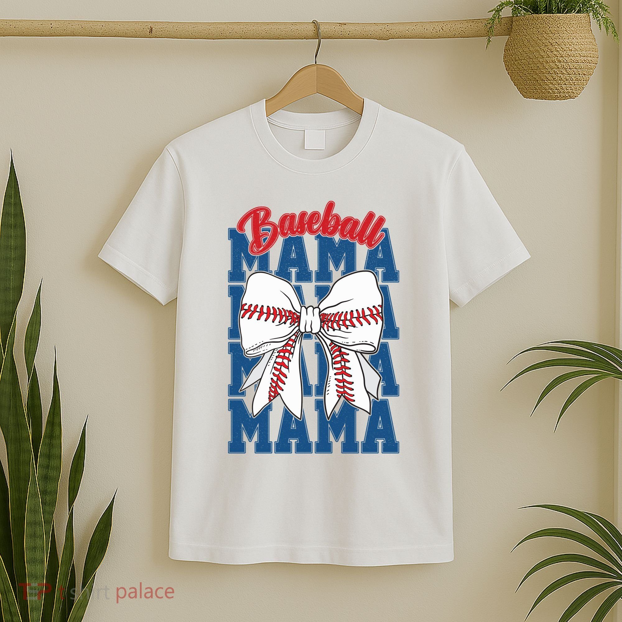 Baseball Mama Coquette Bow Game Day Baseball Mom Mother T-Shirt