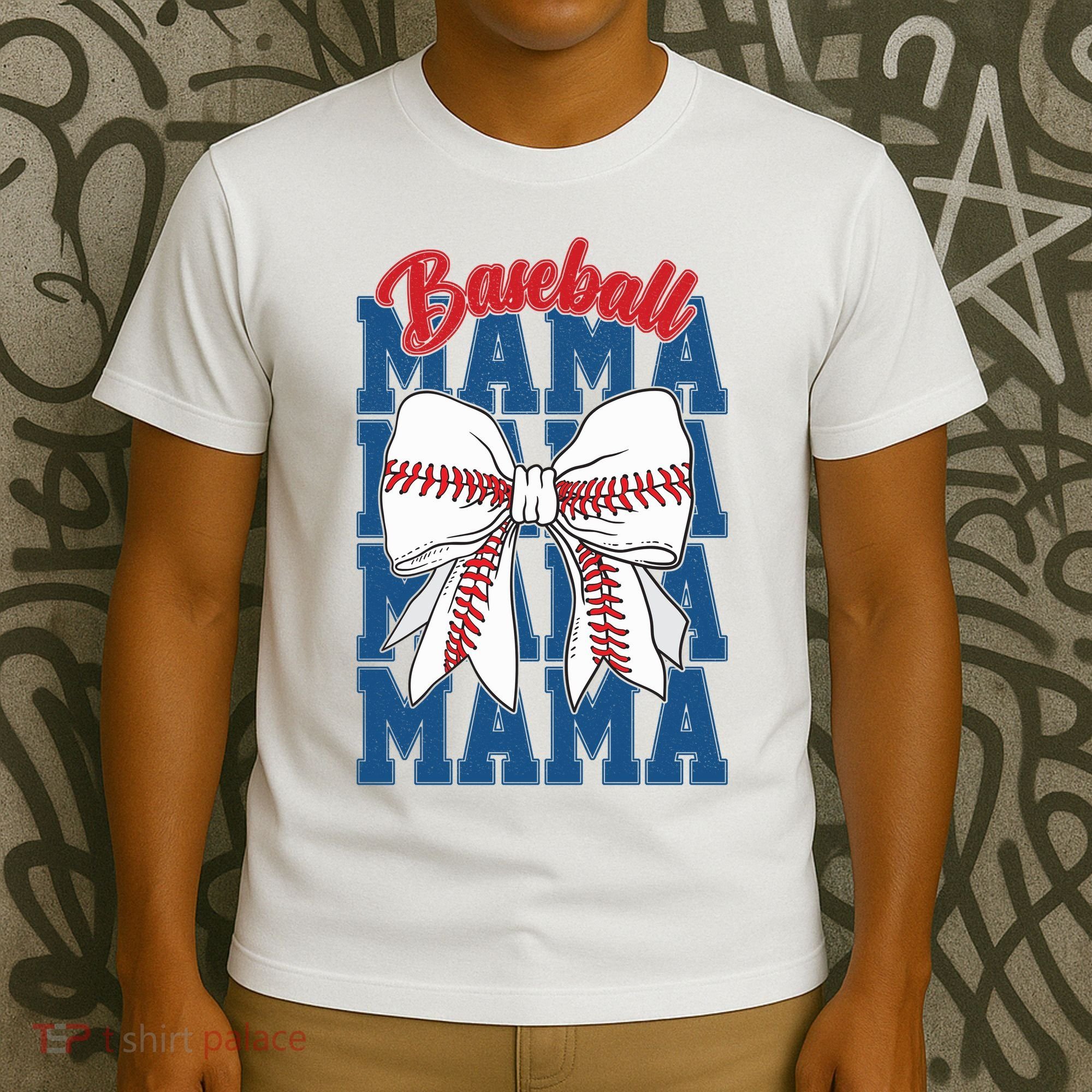 Baseball Mama Coquette Bow Game Day Baseball Mom Mother T-Shirt