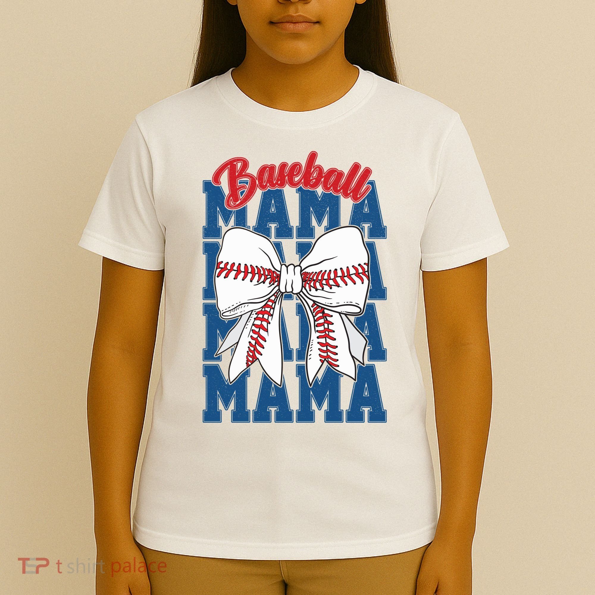 Baseball Mama Coquette Bow Game Day Baseball Mom Mother T-Shirt
