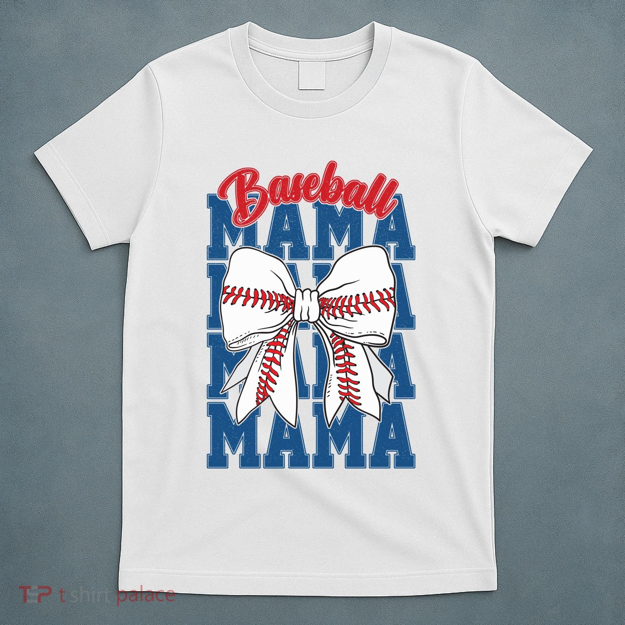 Baseball Mama Coquette Bow Game Day Baseball Mom Mother T-Shirt