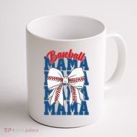 Baseball Mama Coquette Bow Game Day Baseball Mom Mother Coffee Mug thumb 1