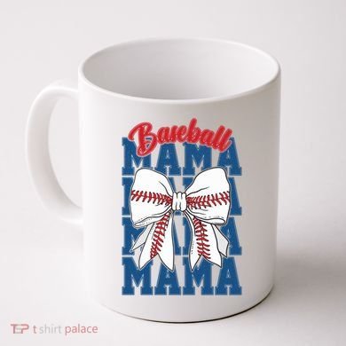 Baseball Mama Coquette Bow Game Day Baseball Mom Mother Coffee Mug