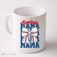 Baseball Mama Coquette Bow Game Day Baseball Mom Mother Coffee Mug thumb 0