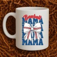 Baseball Mama Coquette Bow Game Day Baseball Mom Mother Coffee Mug thumb 2