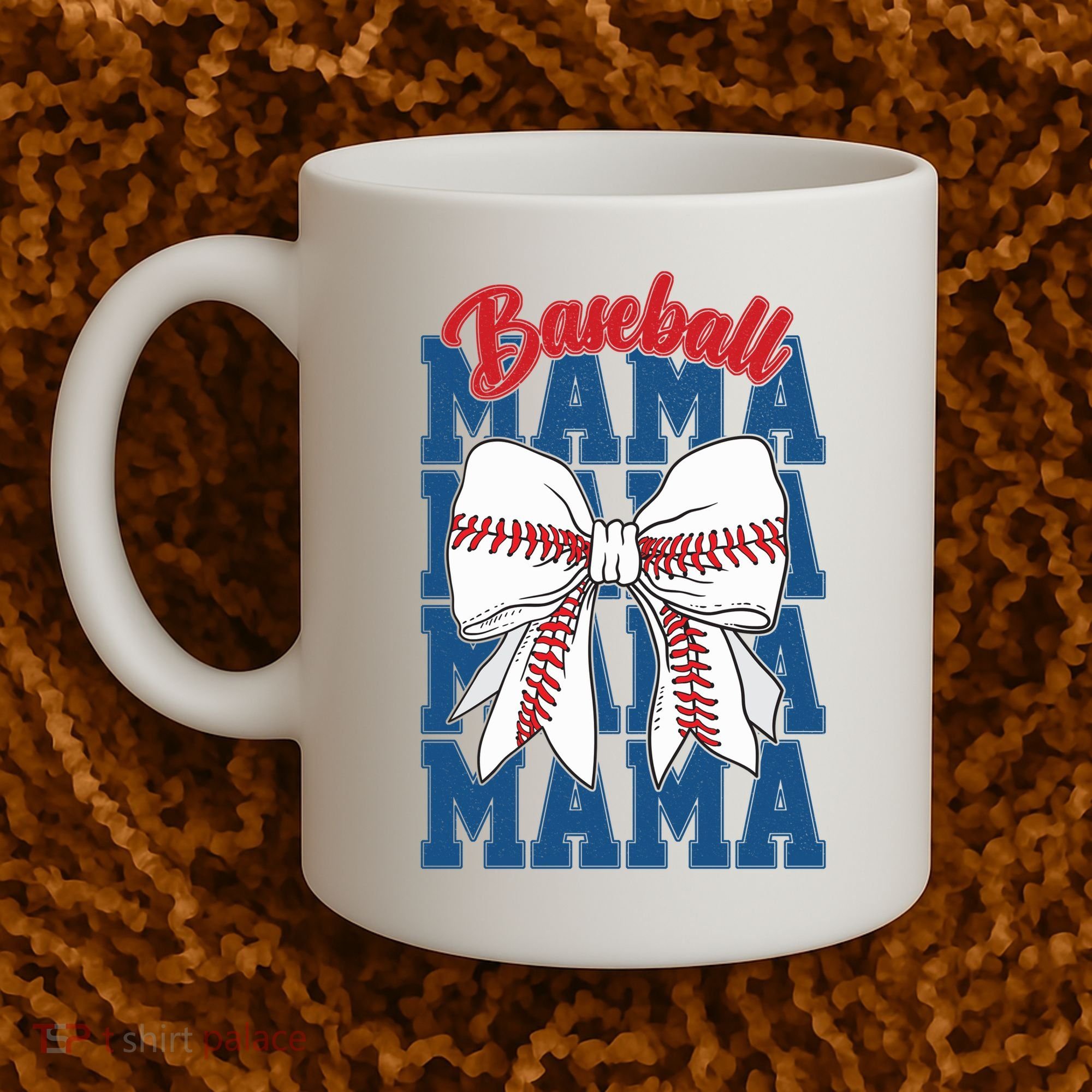 Baseball Mama Coquette Bow Game Day Baseball Mom Mother Coffee Mug