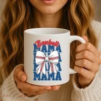 Baseball Mama Coquette Bow Game Day Baseball Mom Mother Coffee Mug thumb 3