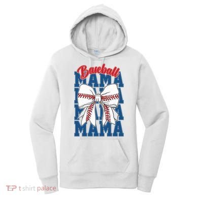 Baseball Mama Coquette Bow Game Day Baseball Mom Mother Women's Hoodie