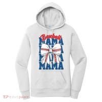 Baseball Mama Coquette Bow Game Day Baseball Mom Mother Women's Hoodie thumb 0