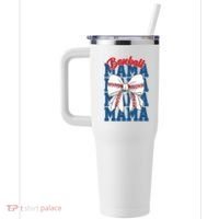 Baseball Mama Coquette Bow Game Day Baseball Mom Mother 40oz Vacuum Insulated Stainless Steel Travel Tumbler thumb 2