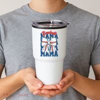 Baseball Mama Coquette Bow Game Day Baseball Mom Mother Tumbler thumb 2