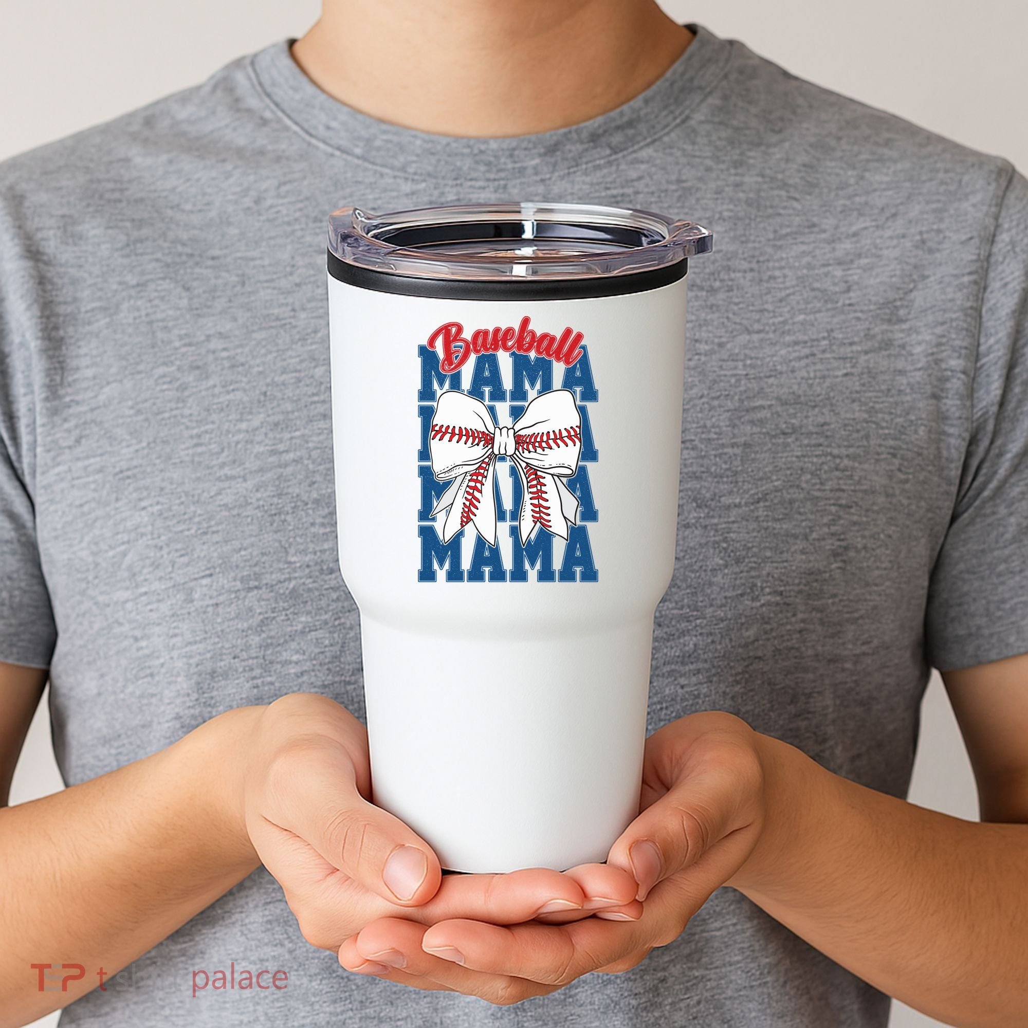 Baseball Mama Coquette Bow Game Day Baseball Mom Mother Tumbler