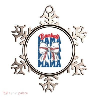 Baseball Mama Coquette Bow Game Day Baseball Mom Mother Ornament