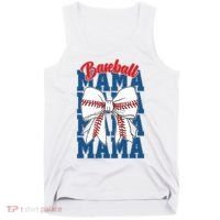 Baseball Mama Coquette Bow Game Day Baseball Mom Mother Tank Top thumb 0