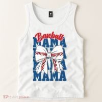 Baseball Mama Coquette Bow Game Day Baseball Mom Mother Tank Top thumb 2